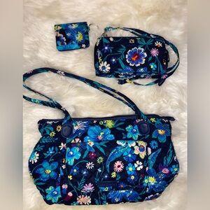 Vera Bradley set in Moonlight garden print